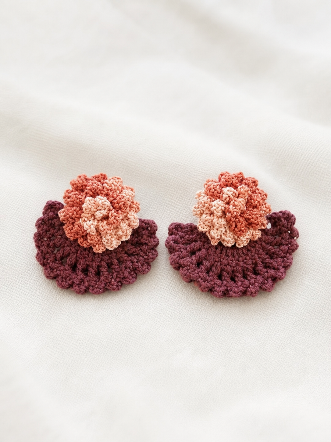 Maroon Petal Studs