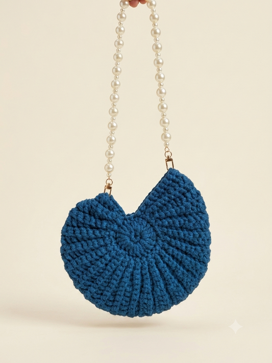 Blueberry Blue Shell Clutch Bag